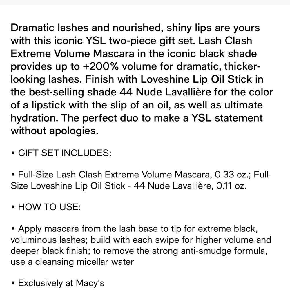 Yves Saint Laurent: Pink Lip Oil Stick & Mascara Set - Picture 2 of 6